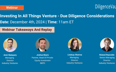 DiligenceVault webinar takeaways on venture capital investing and due diligence