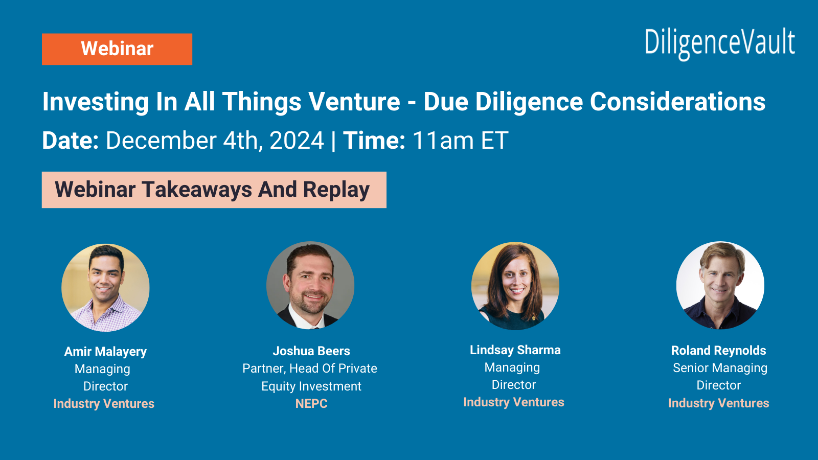 DiligenceVault webinar takeaways on venture capital investing and due diligence