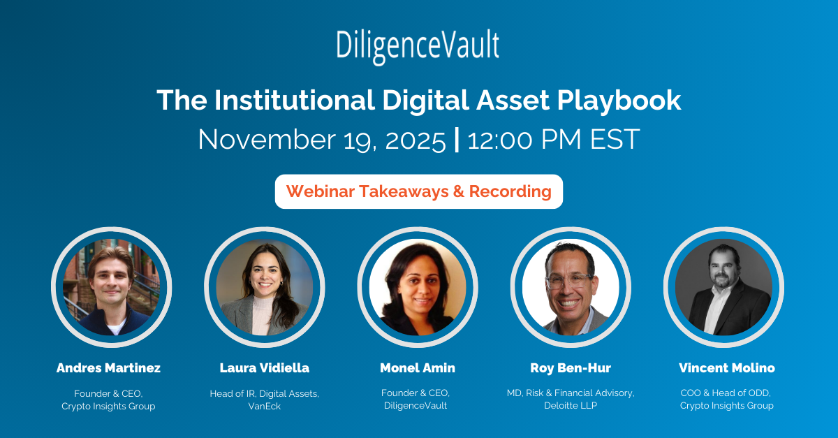 The Institutional Digital Assets Playbook - Webinar Takeaways & Recording